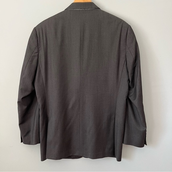 Pronto Uomo Signature Single Breasted 100% Wool Stone Gray Suit Jacket Size 42R - Picture 12 of 16